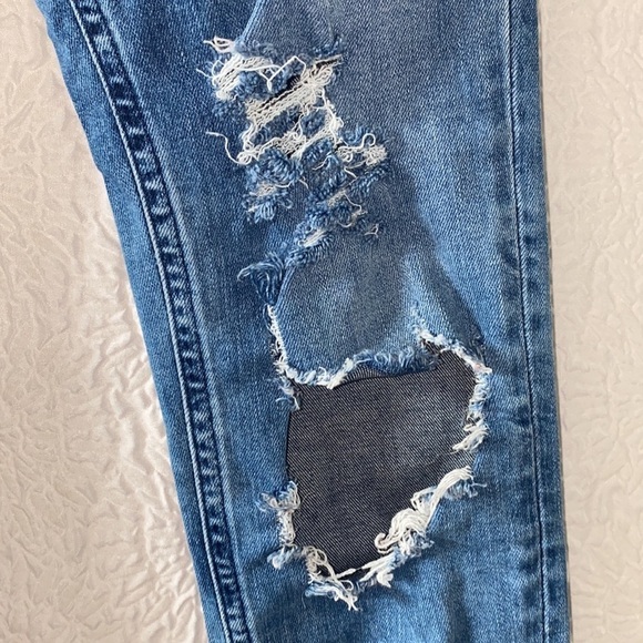 Free People Distressed Skinny Ankle High Rise Jeans - Picture 7 of 15